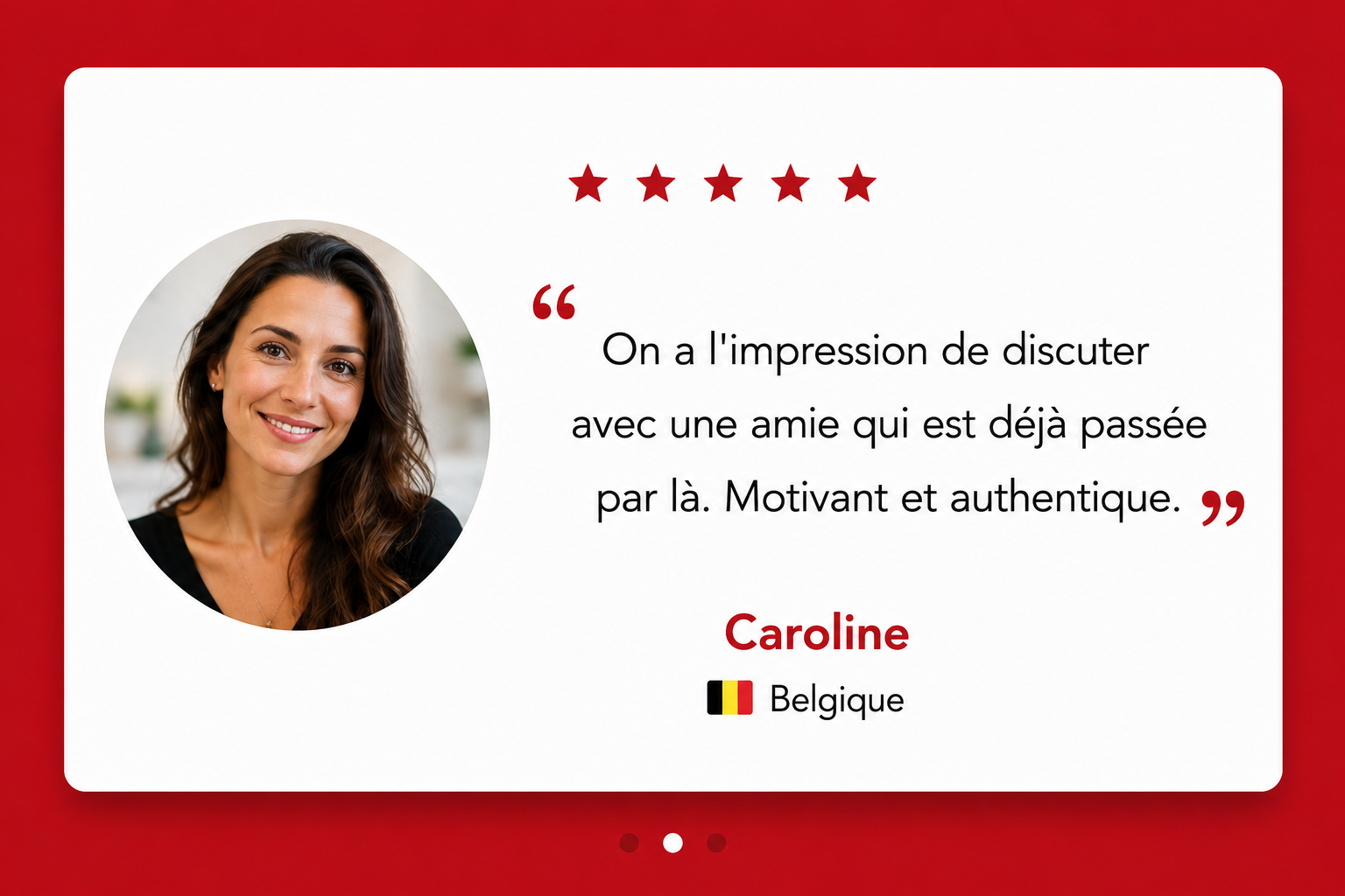 Avis 5 étoiles de Caroline (Belgique) sur La Femme Entrepreneure : un livre et des ebooks inspirants pour les femmes entrepreneures.