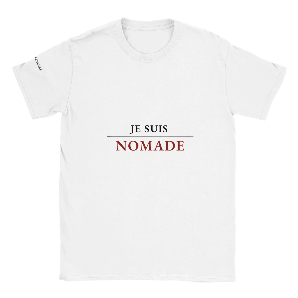 T-shirt blanc "Je suis nomade" – Collection La Femme Entrepreneure