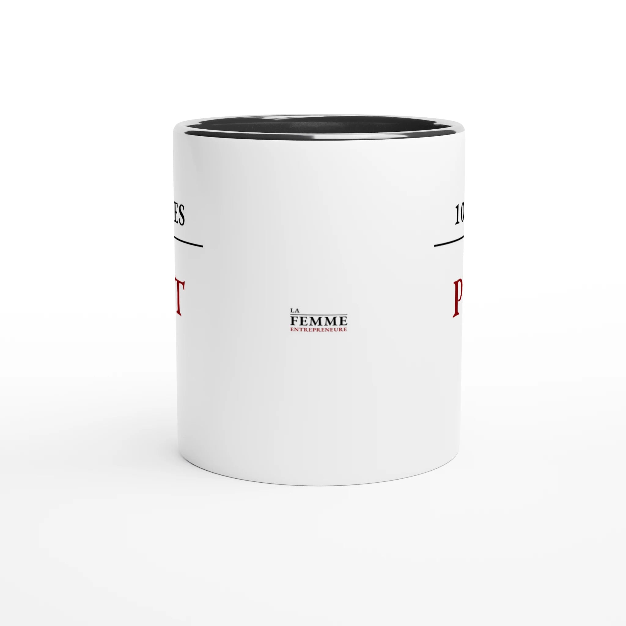Vue arrière du mug 1000 idées avant le petit-déj