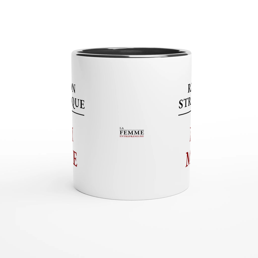 Vue arrière du mug Réunion stratégique avec moi-même