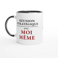 Tasse blanche Réunion stratégique avec moi-même – La Femme Entrepreneure